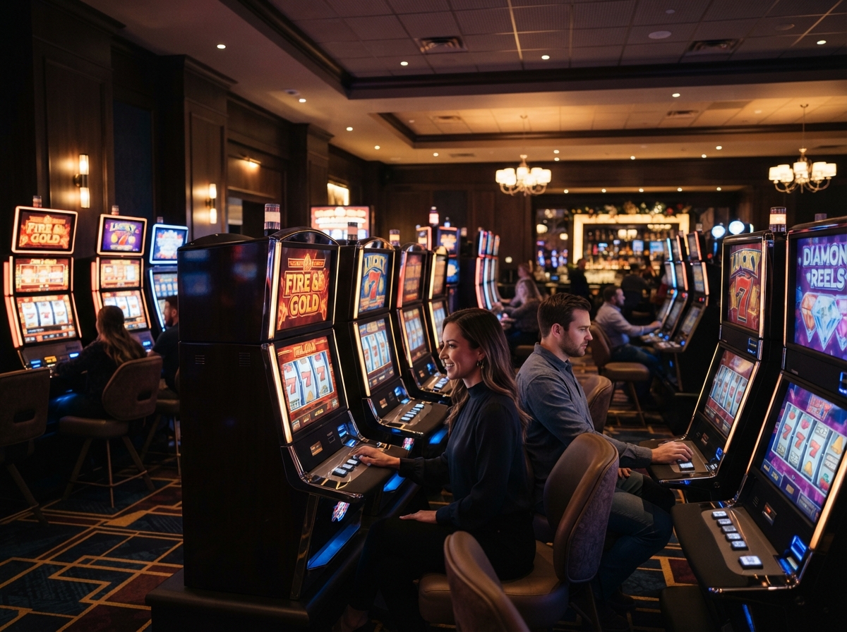 Classic reel-style gaming machines in a physical venue