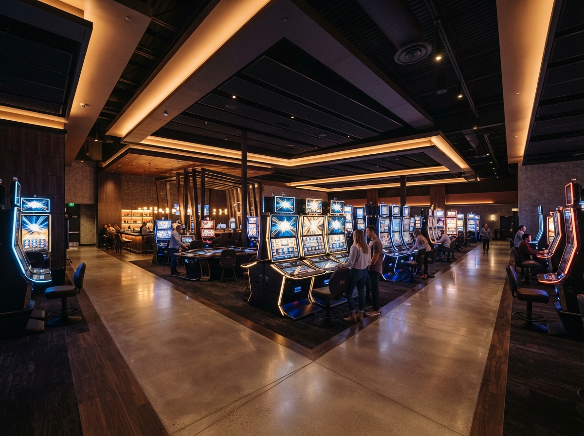 Calgary-style entertainment gaming hall interior