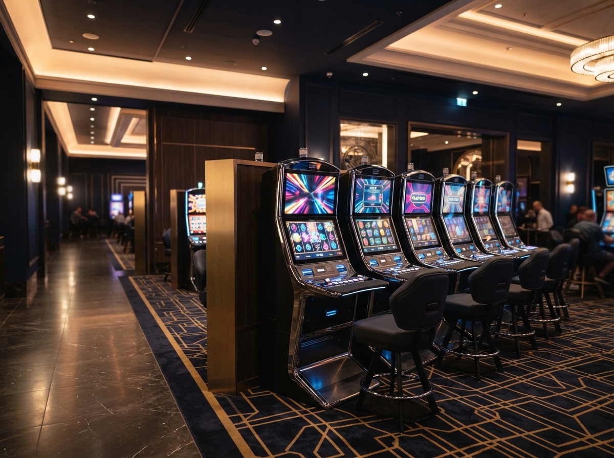 Multi-game entertainment terminals in a spacious gaming hall
