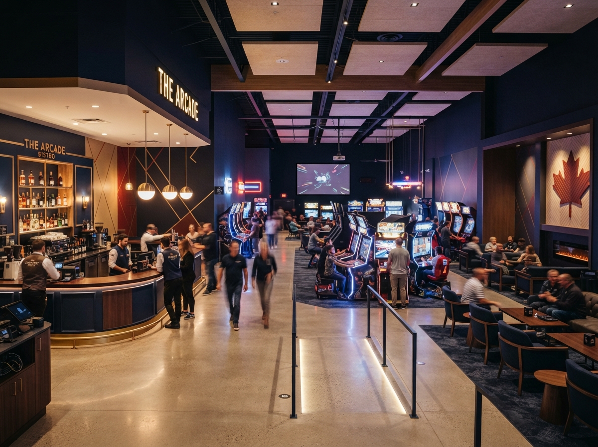 Spacious and comfortable physical gaming venue interior